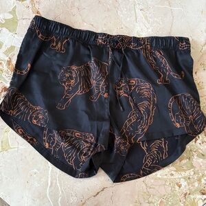 Auden Black and Orange Tiger Print Women's Athletic Shorts